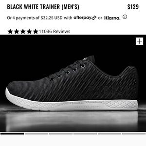 Mens NoBull Black White Trainer Size 10.5